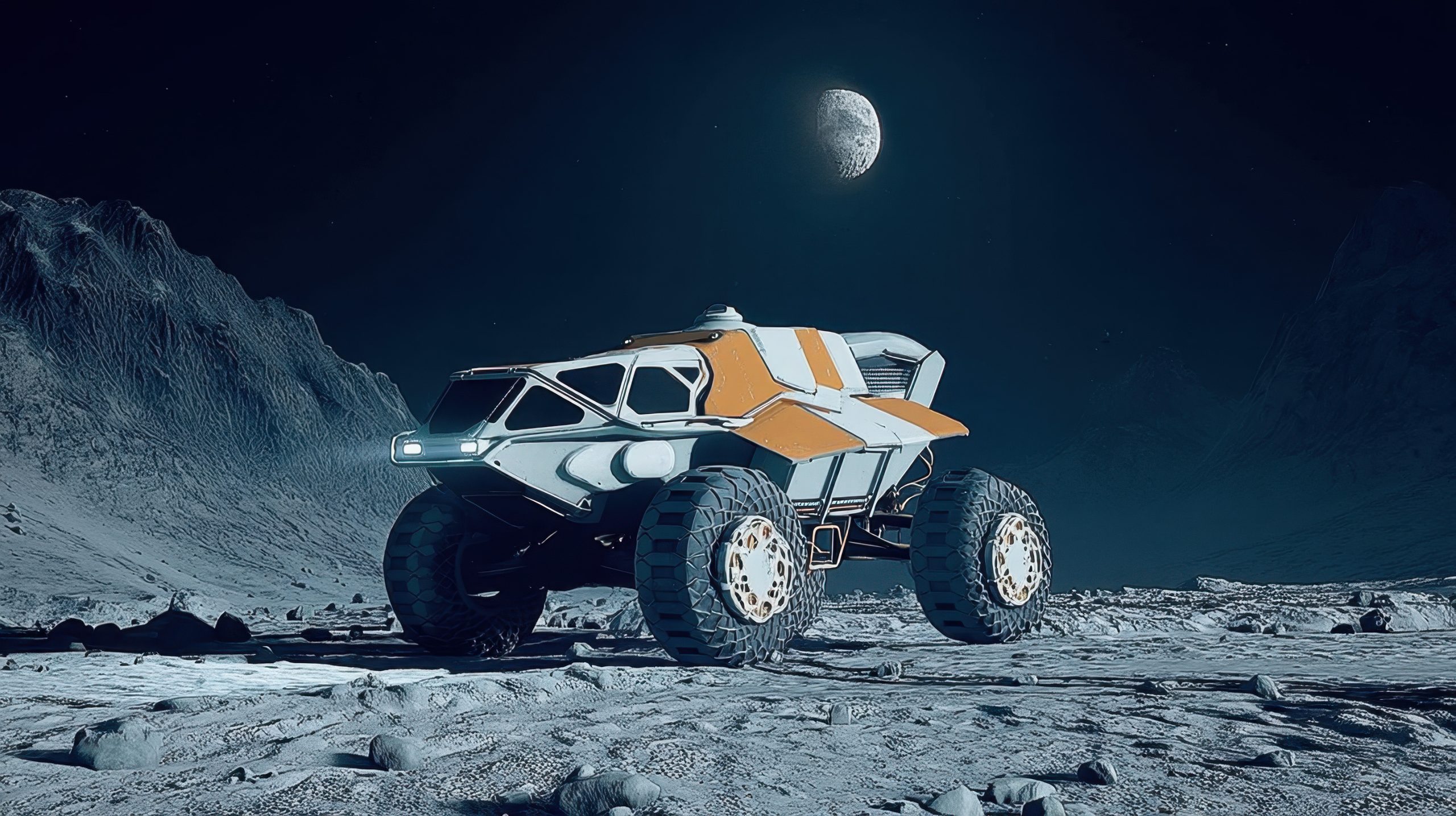 https://s.mj.run/kVFx_U-Yq_k a moon vehicle on another planet --ar 16:9 --oref https://s.mj.run/3AKE6ozhtJc --stylize 200 --v 7 Job ID: 3c1401a5-5ec8-4d35-8d7a-889c0c55536e